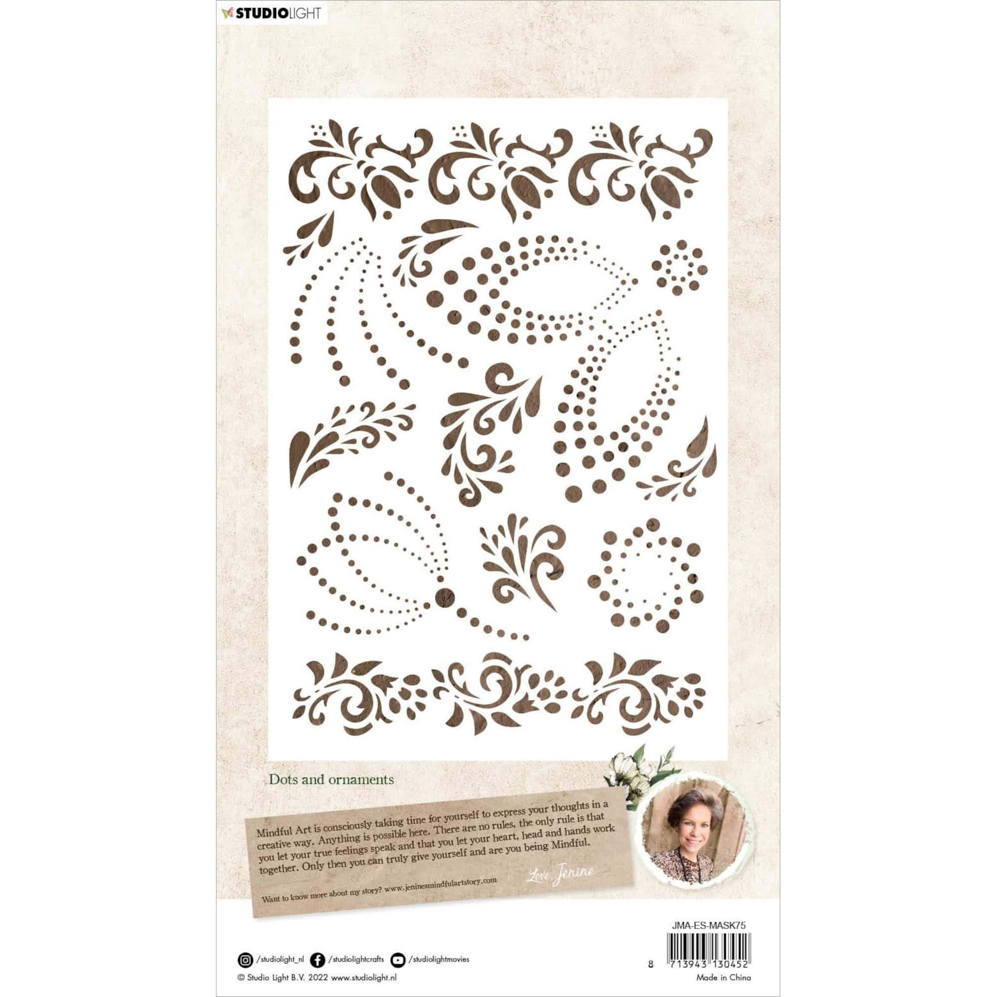 Studio Light Essentials No.75 Dots & Ornaments Stencil